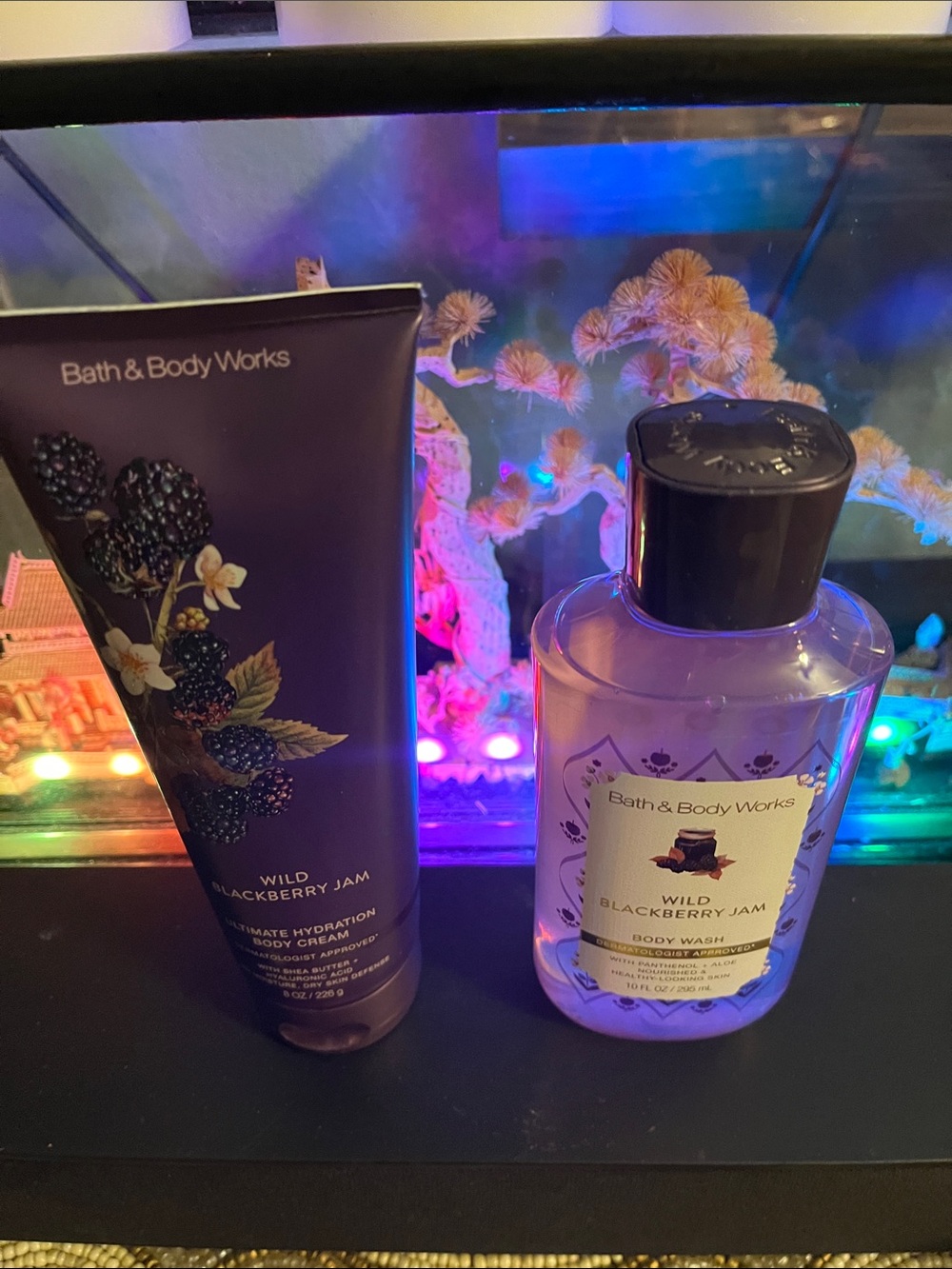 Bath & Body Works Wild Blackberry Jam Body Wash & Cream - Purple